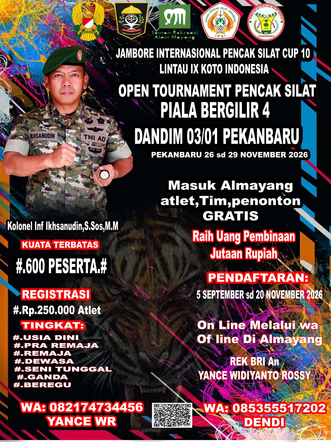 OPEN TOURNAMENT PENCAK SILAT PIALA BERGILIR 4 DANDIM 03/01 PEKANBARU